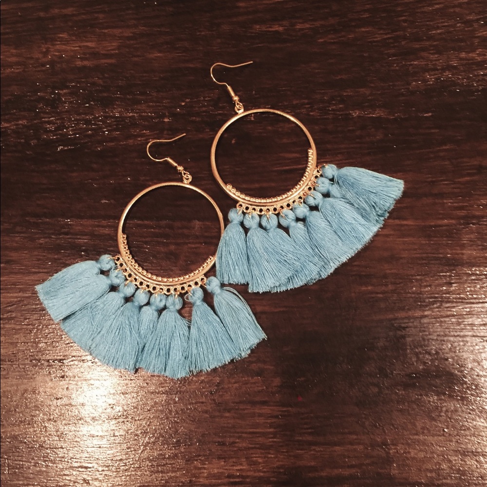 Blue tassel Earrings